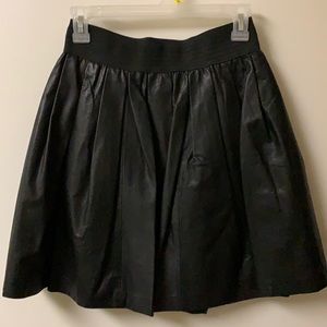 Leather pleated skirt